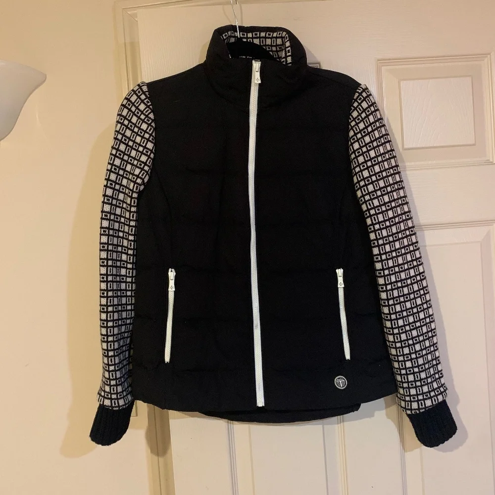 Tory Burch Black/Ivory Down Jacket sz 6